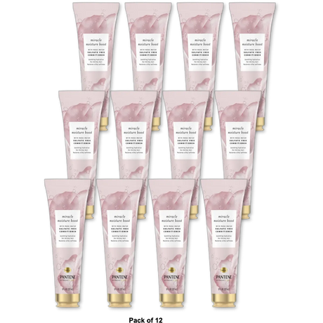 Pantene Pro V Nutrient Blends Miracle Moisture Boost Conditioner Rose Water 8Oz (Pack of 12)