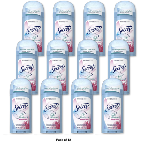 Secret Antiperspirant and Deodorant Invisible Solid Powder Fresh 2.6Oz (Pack of 12)