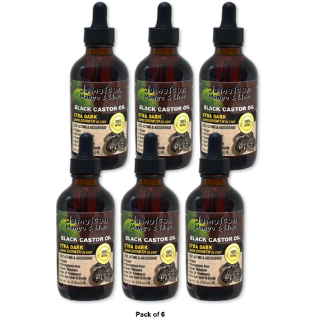 Jamaican Mango and Lime Black Castor Oil Xtra Dark 4Oz (Pack of 6)