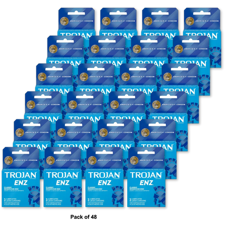 Trojan-Enz Lubricated Latex Condoms 0.64oz (Pack of 48)