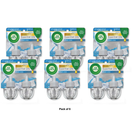 Air Wick Fresh Waters Scented Oil Air Freshener Refill 1.34Oz (Pack Of 6)