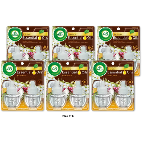 Air Wick Plug In Scented Oil Refill Paradise Retreat Air Freshener 1.34Oz (Pack Of 6)