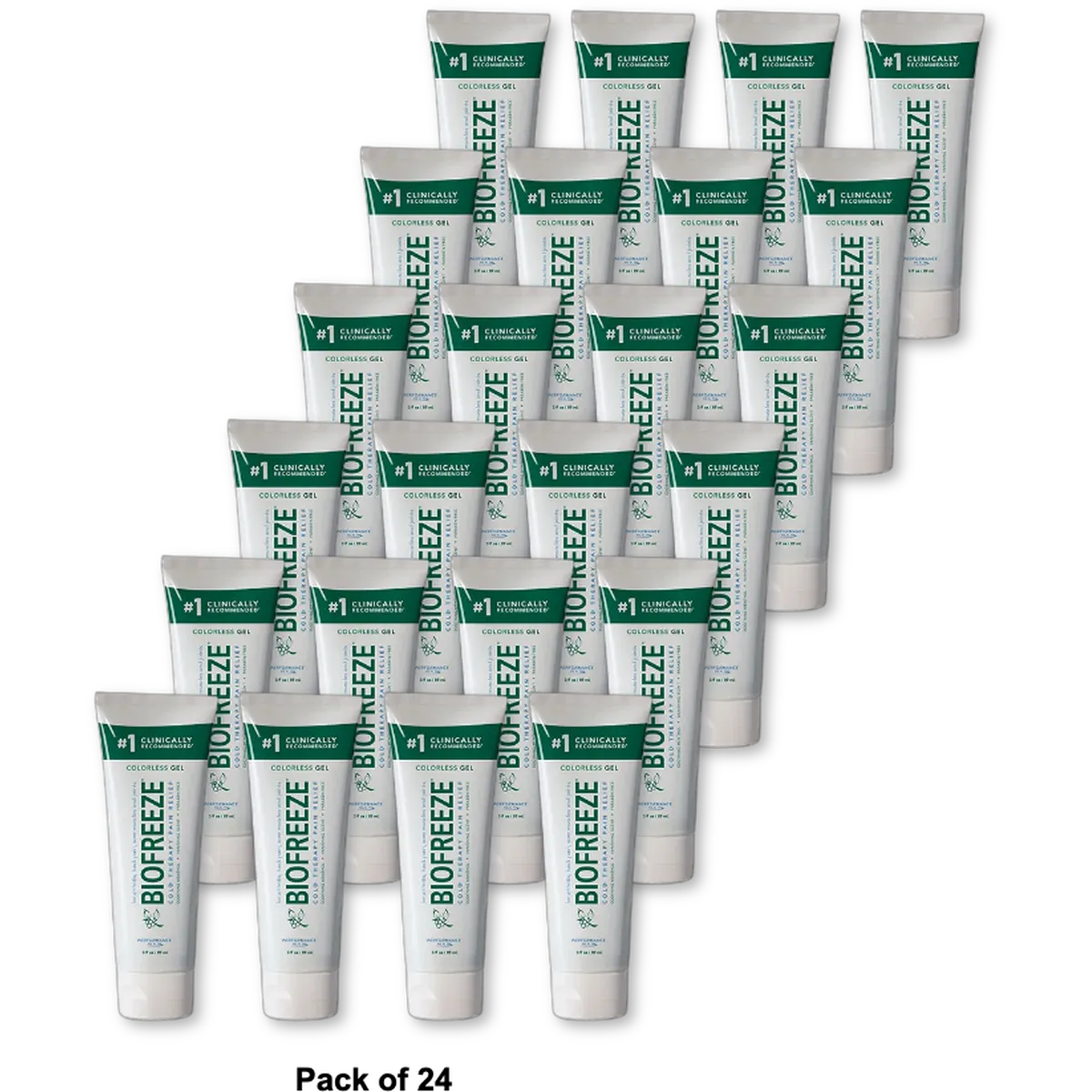 Biofreeze Classic Pain Relief Colorless Gel Tube 3Oz (Pack of 24)