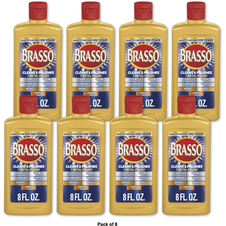 Brasso Multi-Purpose Metal Polish For Long-lasting Brilliant Shine 8Oz (Pack of 8)