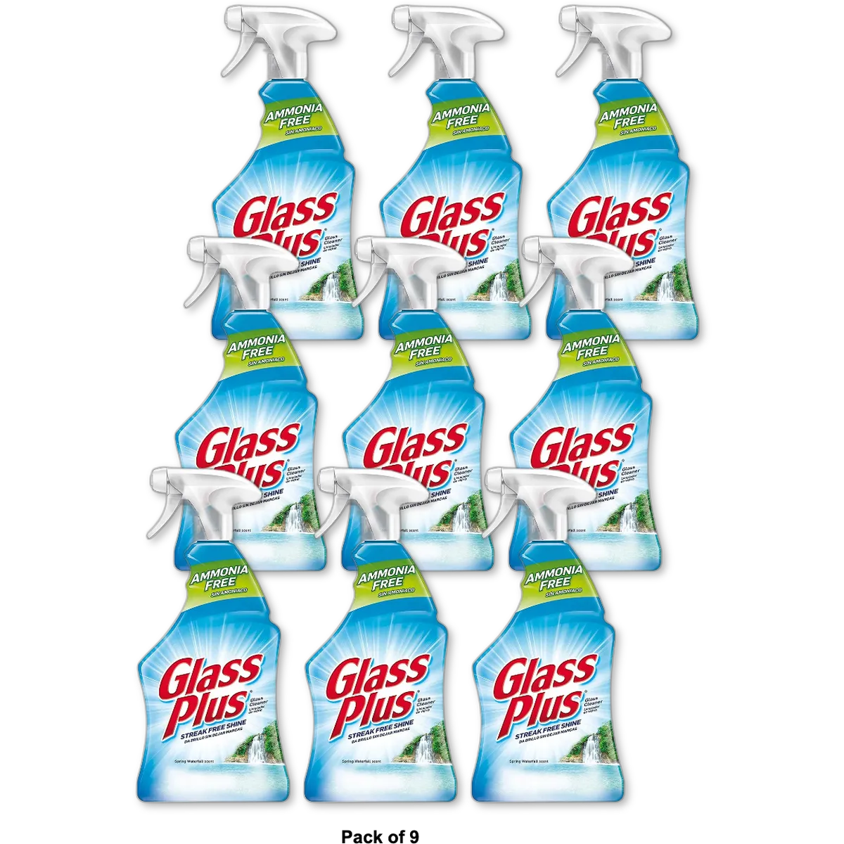 Glass Plus Glass Cleaner Bottle 32Oz (Pack of 9)