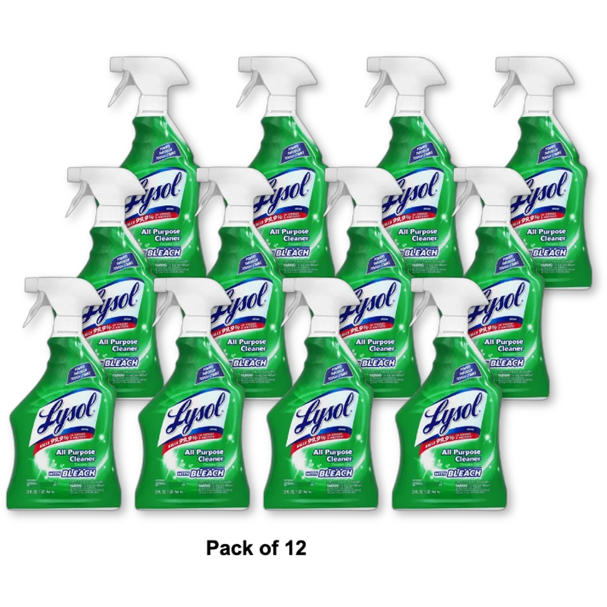 Lysol All Purpose Disinfectant Cleaner With Bleach Trigger32Oz (Pack of 12)