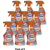 Lysol Antibacterial Kitchen Cleaner Liquid Trigger Spray 22Oz (Pack of 9)