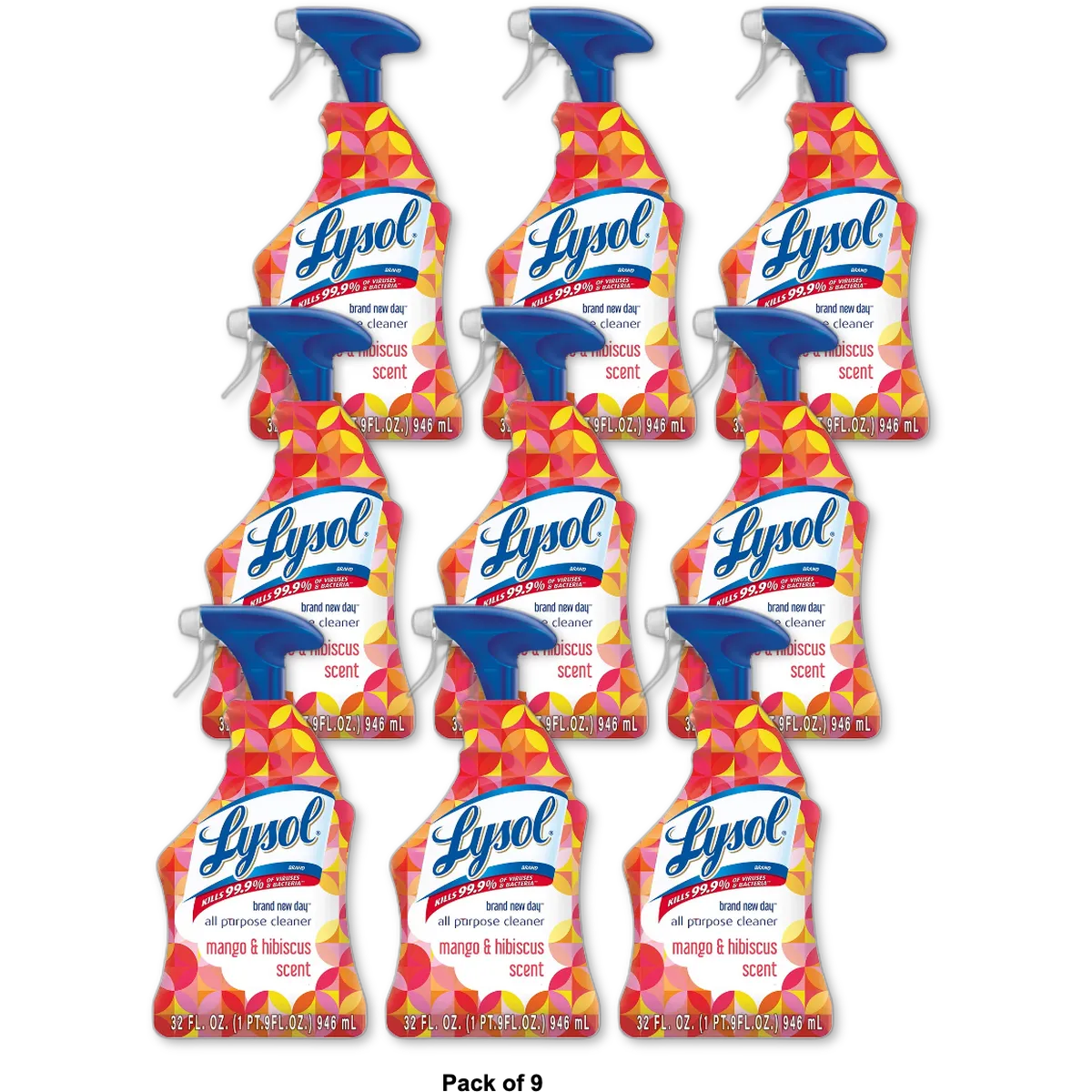 Lysol Brand New Day All Purpose Cleaner 32Oz (Pack of 9)
