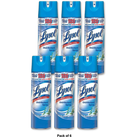 Lysol Disinfect Spray With Spring Waterfall Scent 19Oz (Pack of 6)