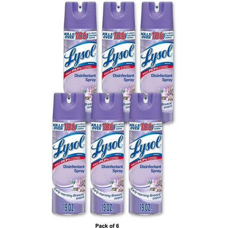 Lysol Disinfectant Spray Early Morning Breeze19Oz (Pack of 6)