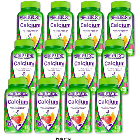 Vitafusion Calcium 500Mg Adult Vitamin Gummies Fruit And Cream 19.04oz (Pack of 12)
