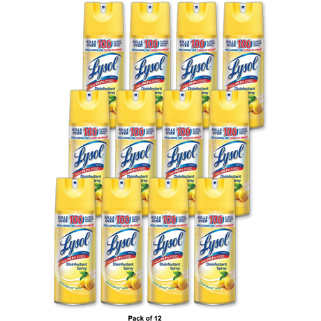 Lysol Disinfectant Spray Lemon Breeze Scent 19Oz (Pack of 12)