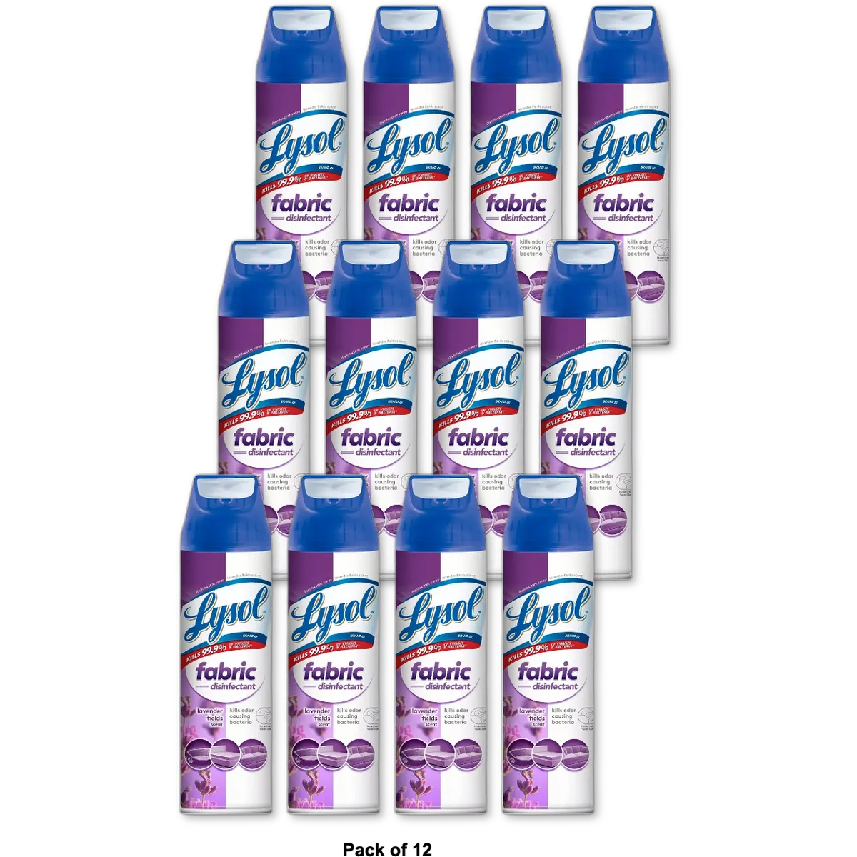 Lysol Lavender Disinfectant Spray Fabric 15Oz (Pack of 12)