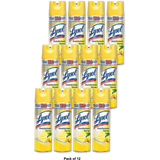 Lysol Lemon Breeze Scented Disinfectant Spray Kills Cold and Flu Viruses 12.5Oz (Pack of 12)