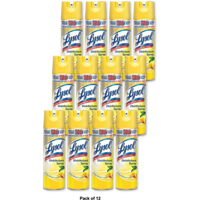 Lysol Lemon Breeze Scented Disinfectant Spray Kills Cold and Flu Viruses 12.5Oz (Pack of 12)