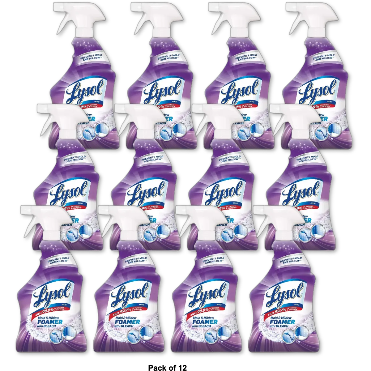 Lysol Mold And Mildew Remover With Bleach 32Oz (Pack of 12)