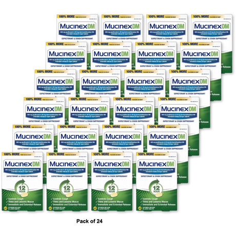 Mucinex Dm Guaifenesin Cough Suppressant Extended Release Tablets 600 Mg 0.07Oz (Pack Of 24)