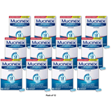 Mucinex Maximum Strength 12-Hour Chest Congestion Expectorant Tablets 0.07Oz (Pack Of 12)