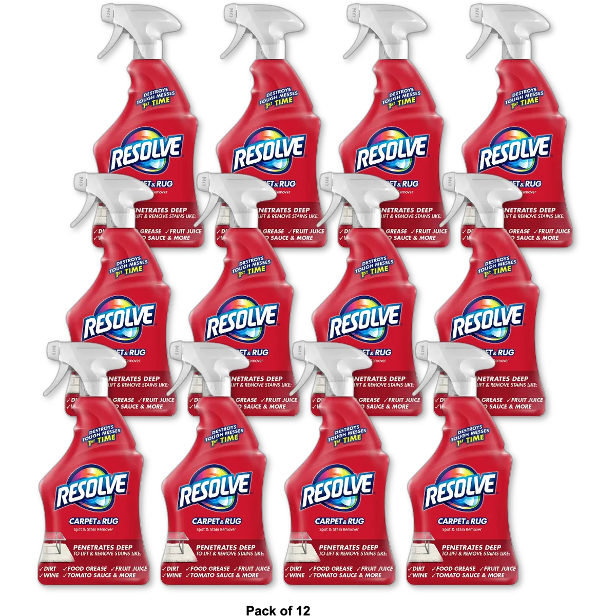 Resolve Carpet Cleaner Spray Spot And Stain Remover 22Oz (Pack of 12)
