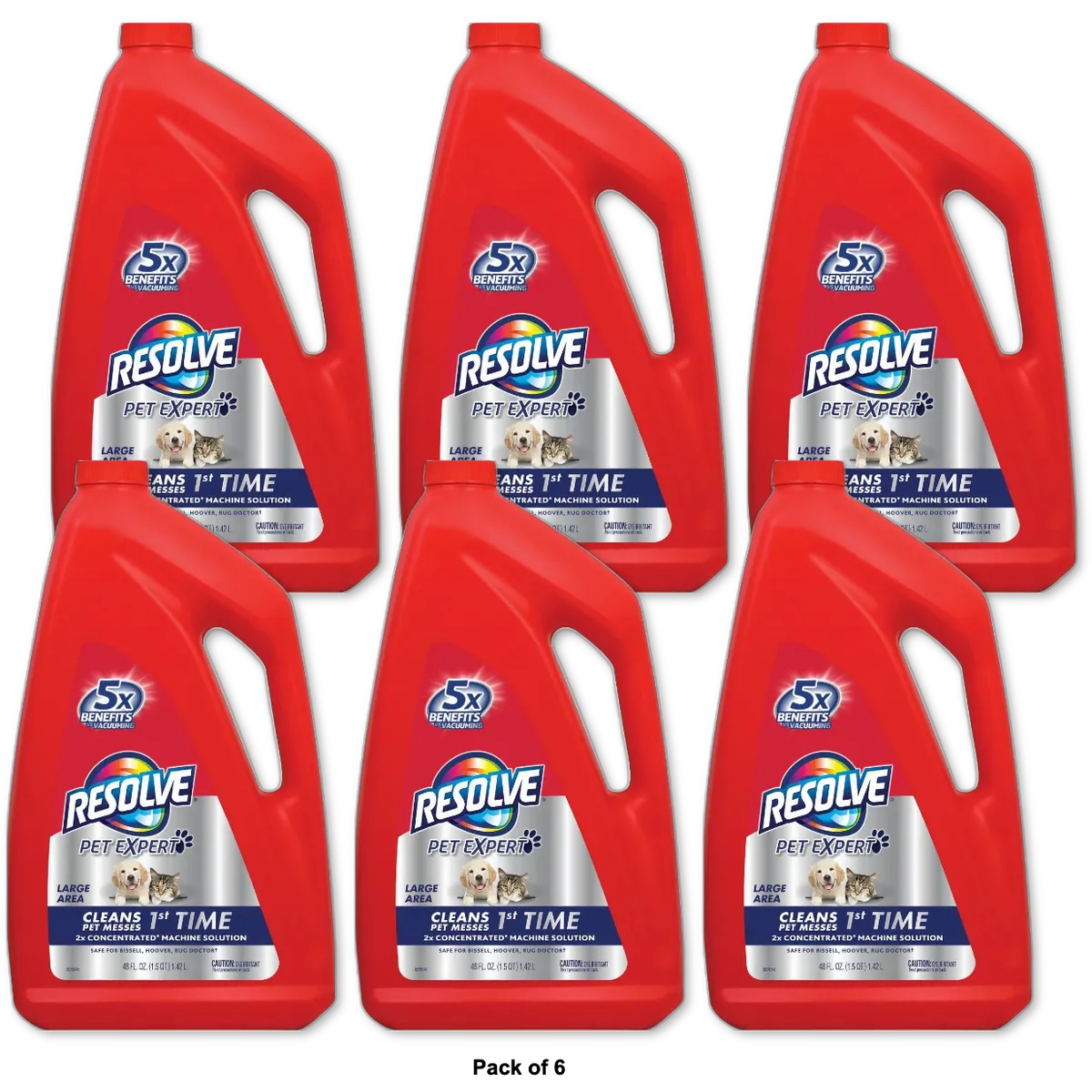 Resolve Pet Carpet Steam Cleaner Solution 2X Concentrate 48Oz (Pack of 6)