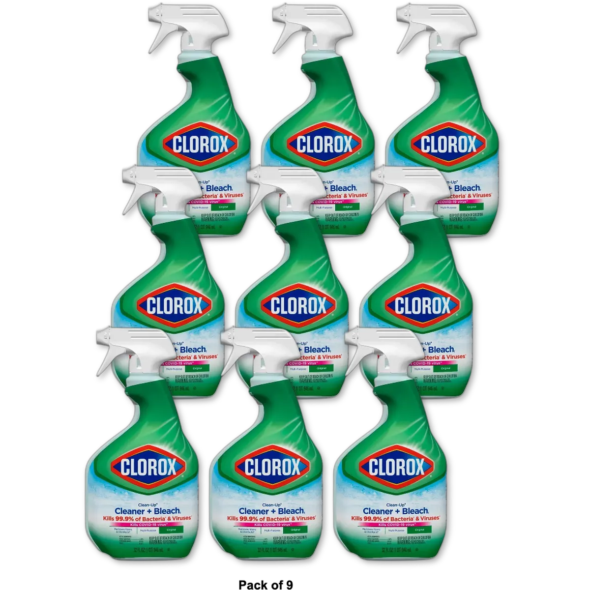 Clorox Clean Up All Purpose Cleaner with Bleach Original 32Oz (Pack of 9)