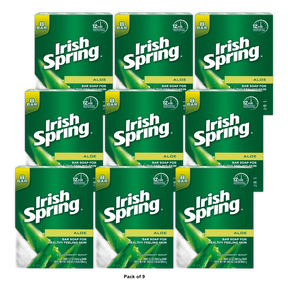 Irish Spring Aloe Deep Moisturization Soap Bars 3.7Oz (Pack of 9)