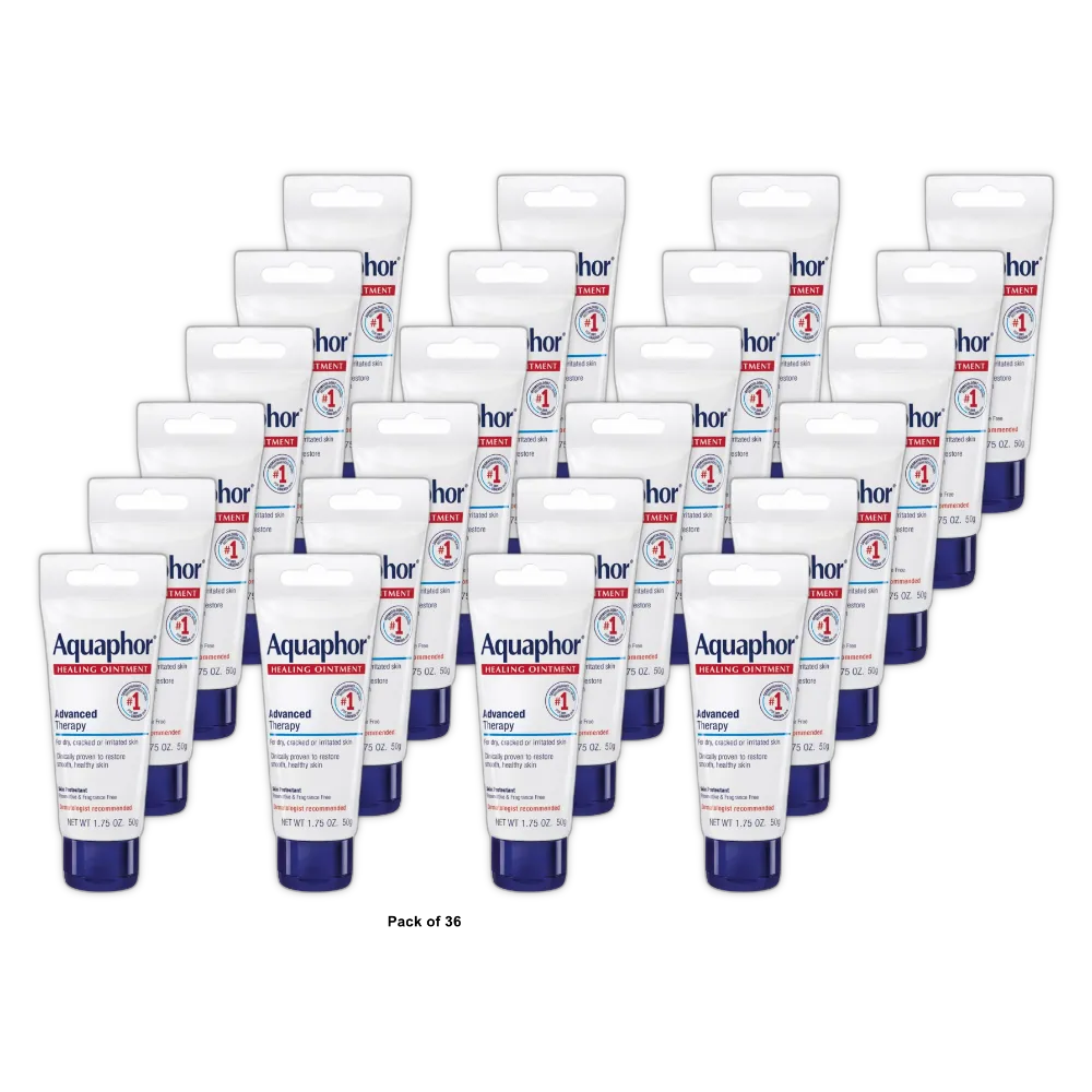 Aquaphor Healing Ointment Advanced Therapy For Dry Cracked Or Irritated Skin 1.75Oz (Pack of 36)