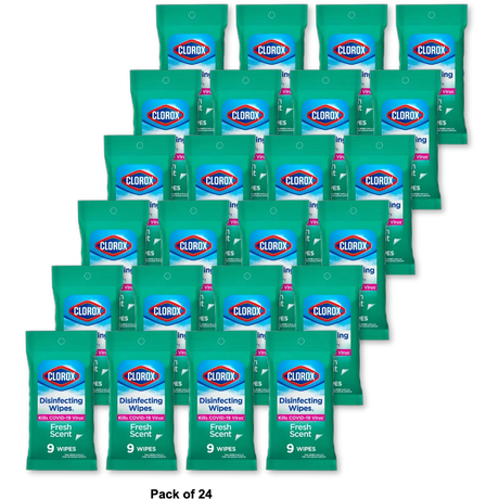 Clorox Disinfecting Wipes Bleach Free 3.04oz (Pack of 24)