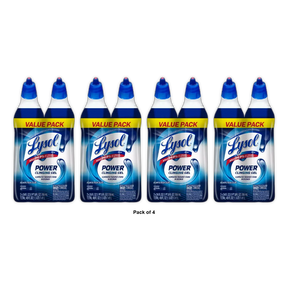 Lysol Power Toilet Bowl Cleaner Gel For Cleaning and Disinfecting Stain Removal Twin Pack 24Oz (Pack of 4)