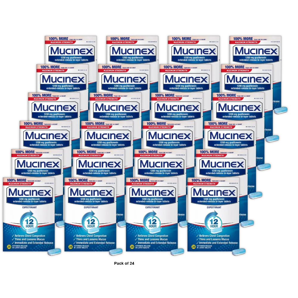 Mucinex Expectorant Maximum Strength 1200 Mg Tablets28 Ea 0.07Oz (Pack Of 24)