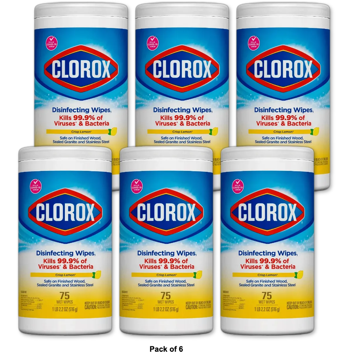 Clorox Disinfecting Wipes Bleach Free Cleaning Wipes 2.2Oz (Pack Of 6)