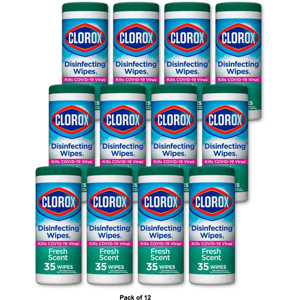 Clorox Disinfecting Wipes Fresh Scent 0.16Oz (Pack Of 12)