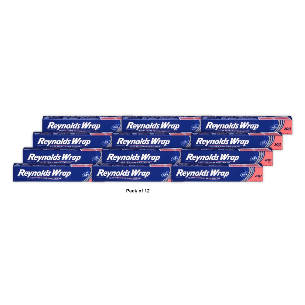 Reynolds Wrap Quality Aluminum Foil1 Roll 32oz (200 sq ft) (Pack of 12)
