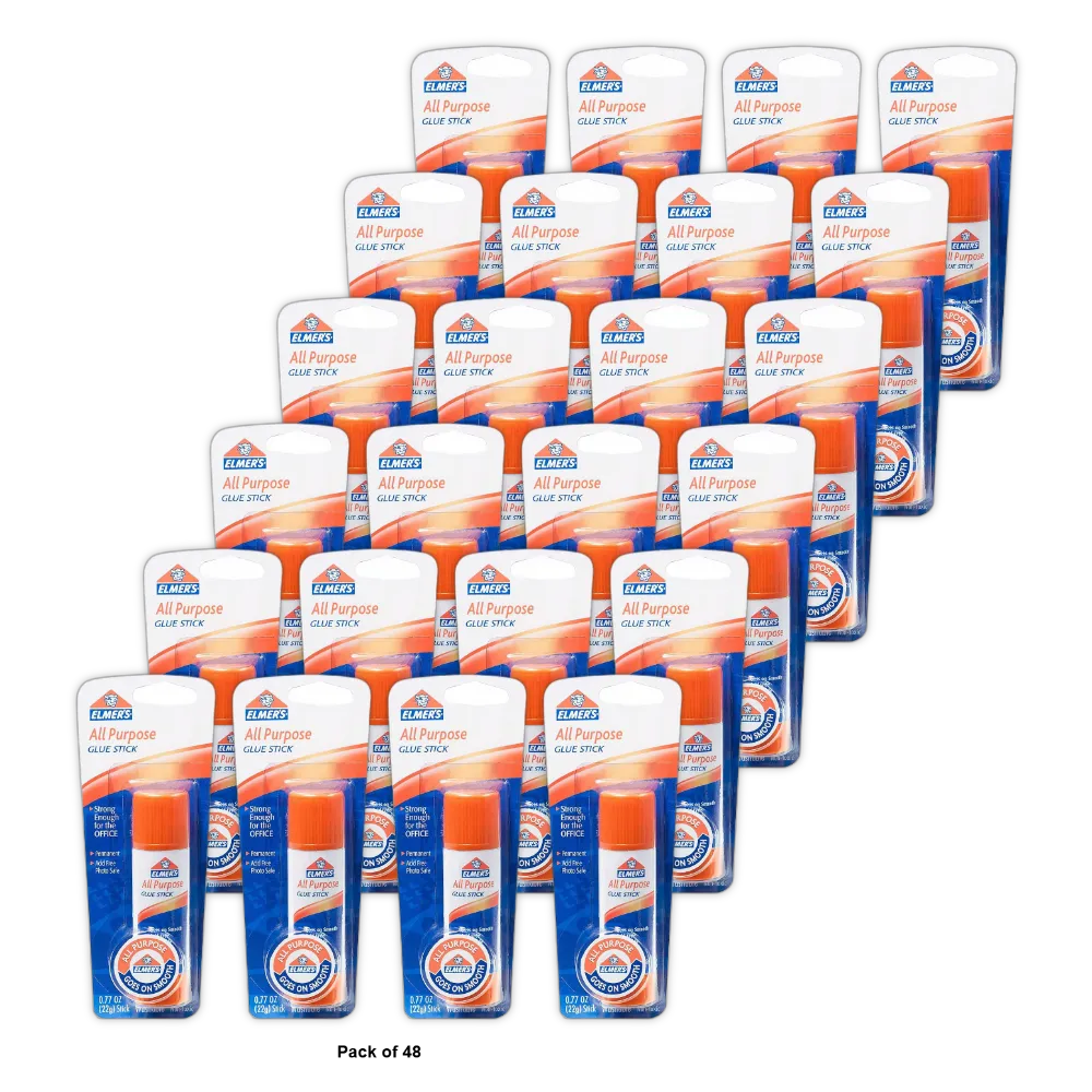 Elmers All Purpose Glue Stick 0.77Oz (Pack of 48)