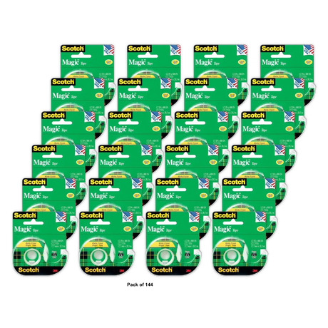 3M Scotch Magic Transparent Tape 0.5in X 800in 1.12Oz (Pack of 144)