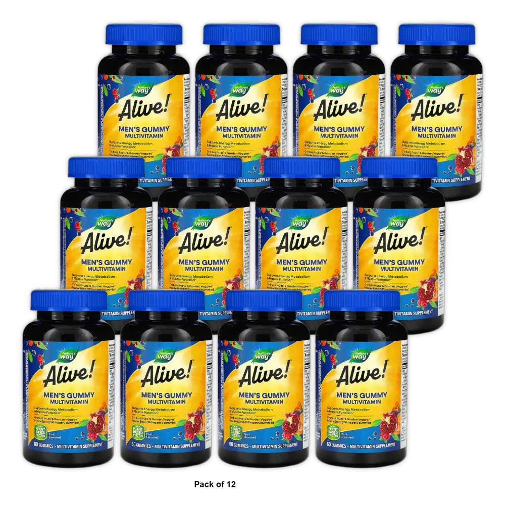 Natures Way Alive Mens Multivitamin Gummies60 Ea 9oz (Pack of 12)