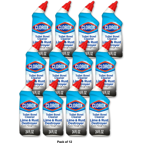 Clorox Toilet Bowl Cleaner Lime and Rust Destroyer 24Oz (Pack of 12)