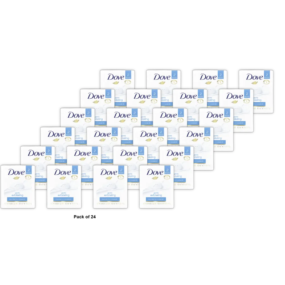 Dove Moisturizing Lotion Gentle Exfoliating Beauty Bar Soap 2 Ea 4.25Oz (Pack of 24)