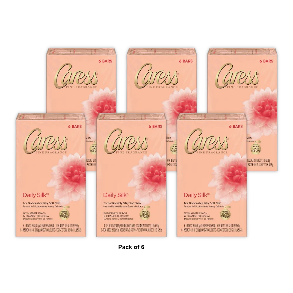 Caress Beauty Bar Soap Daily Silk 6 Bars 18.90Oz (Pack of 6)
