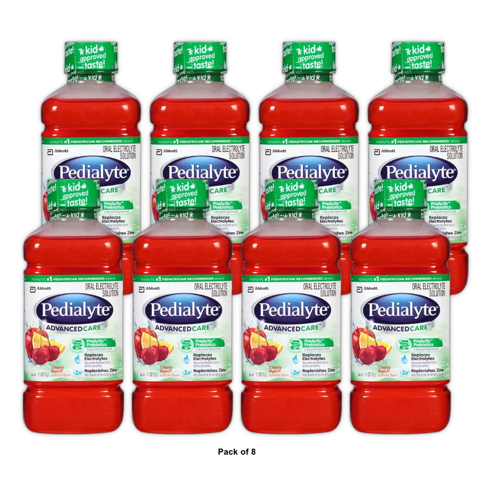 Pedialyte AdvancedCare Electrolyte Solution Cherry 33Oz (Pack of 8)