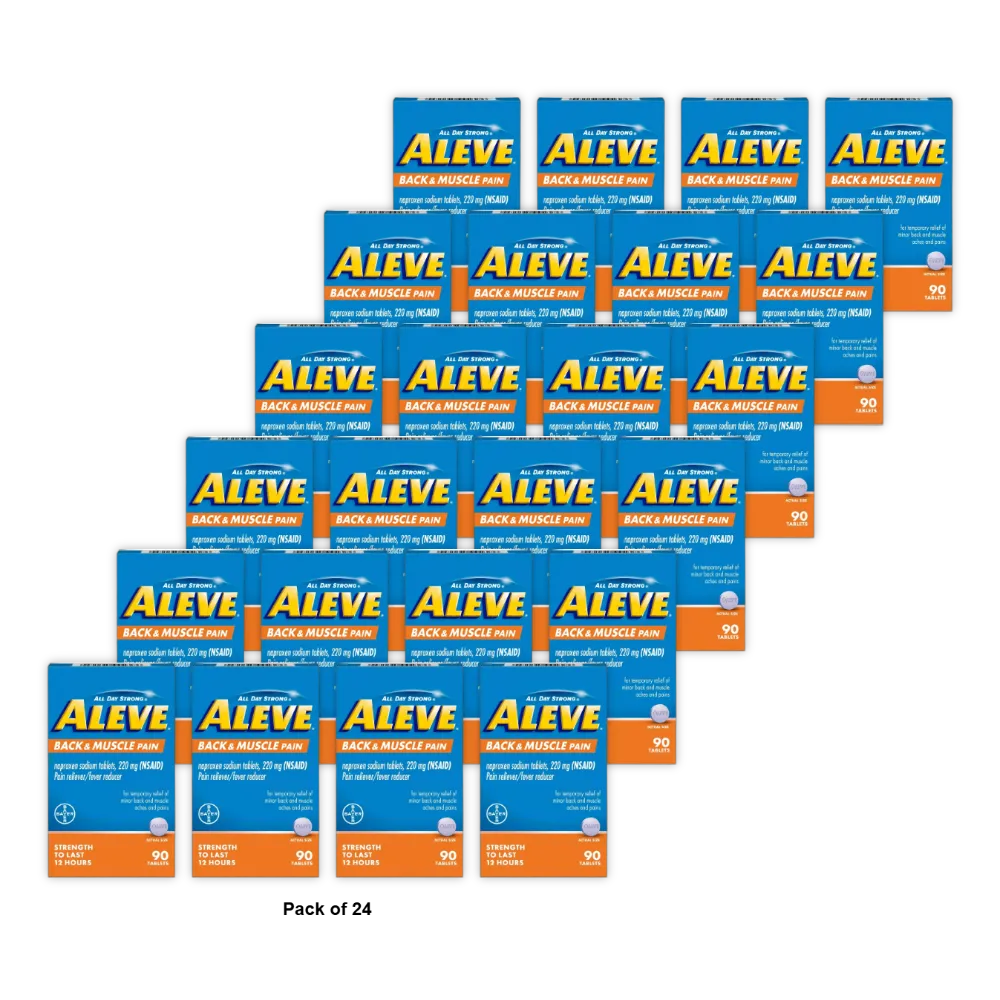 Aleve Tablets 90 Count Back &amp; Muscle - New 1.61oz (Pack of 24)