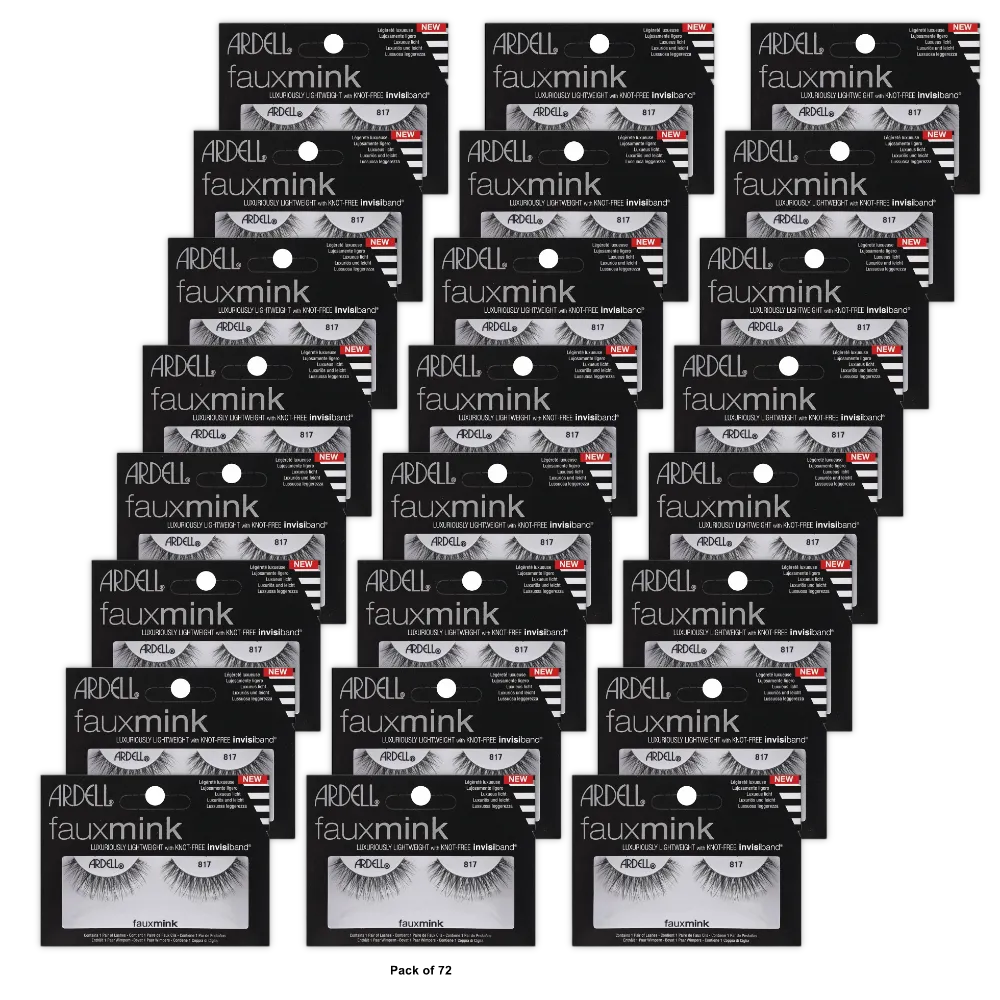 Ardell Faux Mink Strip Lashes Black #817 0.32Oz (Pack of 72)