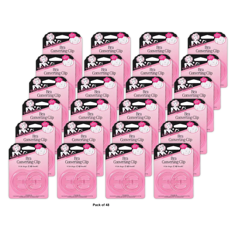 Hollywood Fashion Secrets Bra Converting Clips Clear 1.06Oz (Pack of 48)
