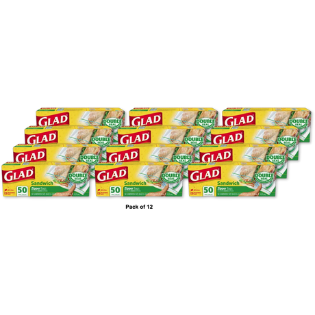 Glad Zipper Food Storage Sandwich Bags 11.2oz (Pack of 12)
