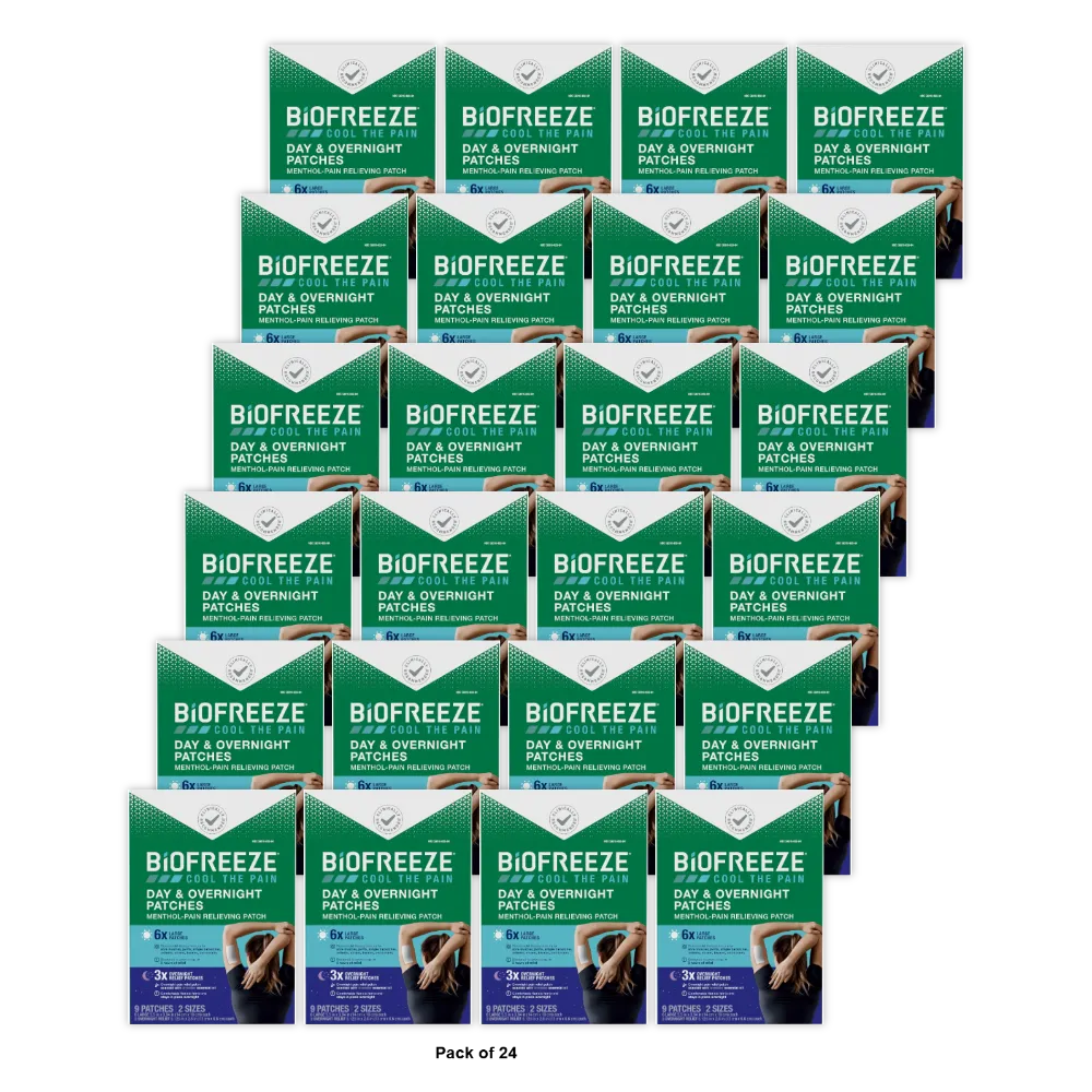 Biofreeze Day/Night Patch 9 Count 0.35Oz (Pack Of 24)