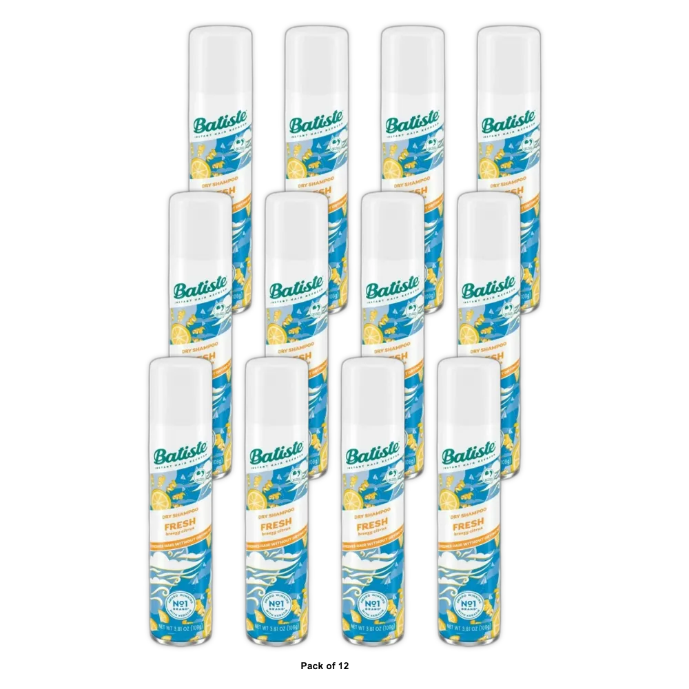 Batiste Fresh Dry Shampoo Breezy Citrus 3.81Oz (Pack of 12)