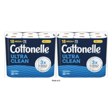 Cottonelle Ultra Cleancare Toilet Paper 18 rolls 96oz (Pack of 2)