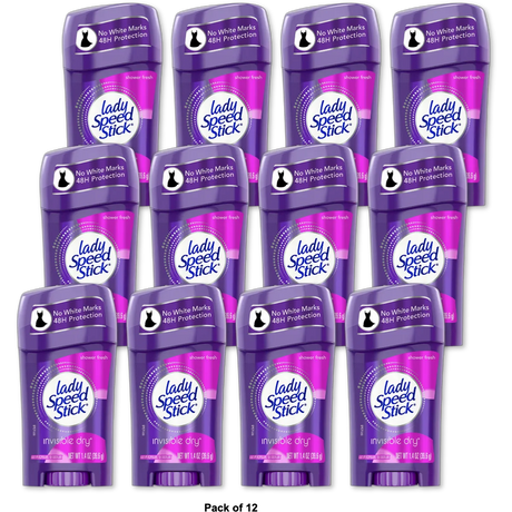 Lady Speed Stick Invisible Dry Antiperspirant And Deodorant Shower Fresh 1.4Oz (Pack of 12)