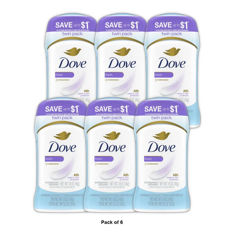 Dove Fresh Scent Deodorant 2 Ea (Pack of 6)