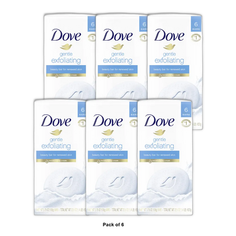 Dove Gentle Exfoliating Moisturizing Cream Bars 3.17 oz 6 Ea (Pack of 6)